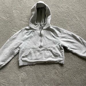 Cropped Gray hooded Lululemon sweatshirt